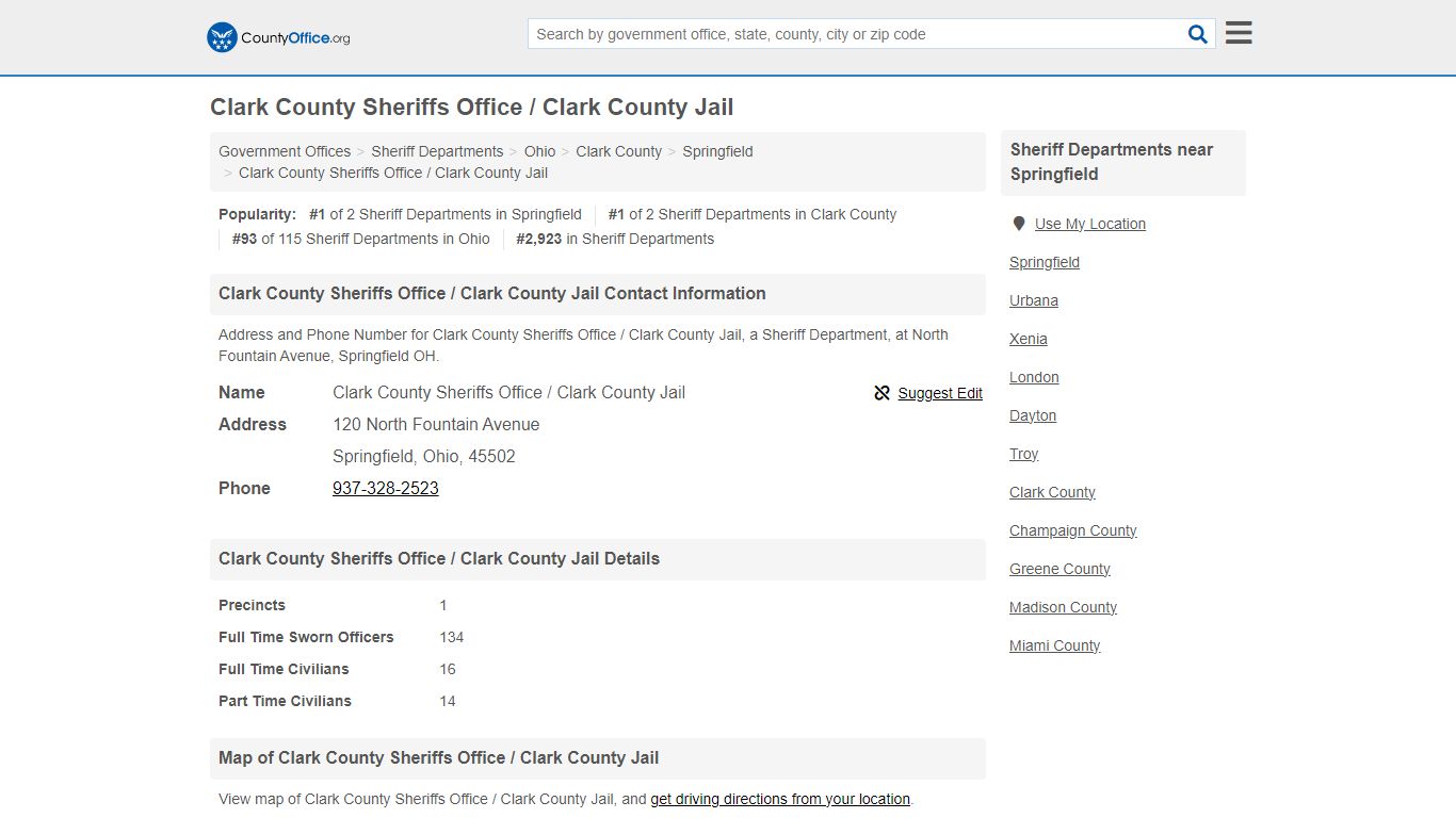 Clark County Sheriffs Office / Clark County Jail - Springfield, OH ...